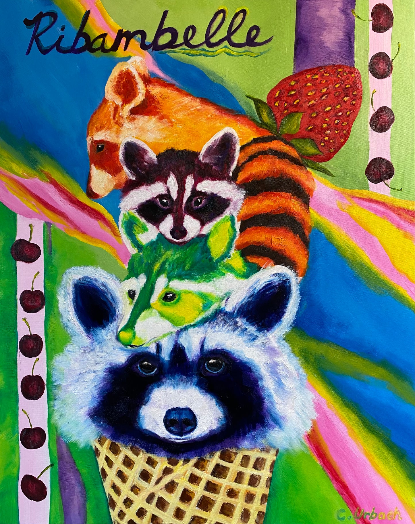 Ribambelle, Oil on Canvas, 30x24 inches