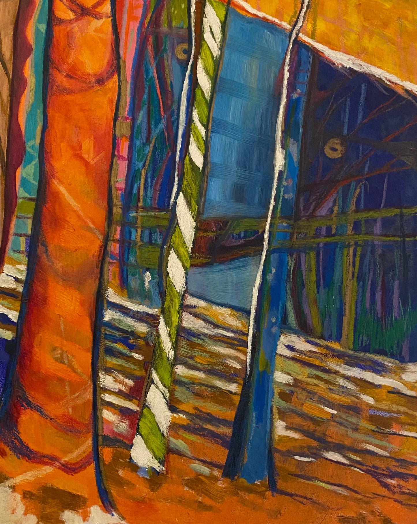 By the Ravine, Oil on Canvas, 30x24 inches each: (Vertical Triptych=x3 canvases) Circa 2022