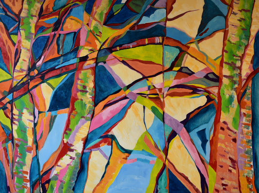 Confetti Trees/Mardi Gras, Oil on Canvas, 36x48 inches