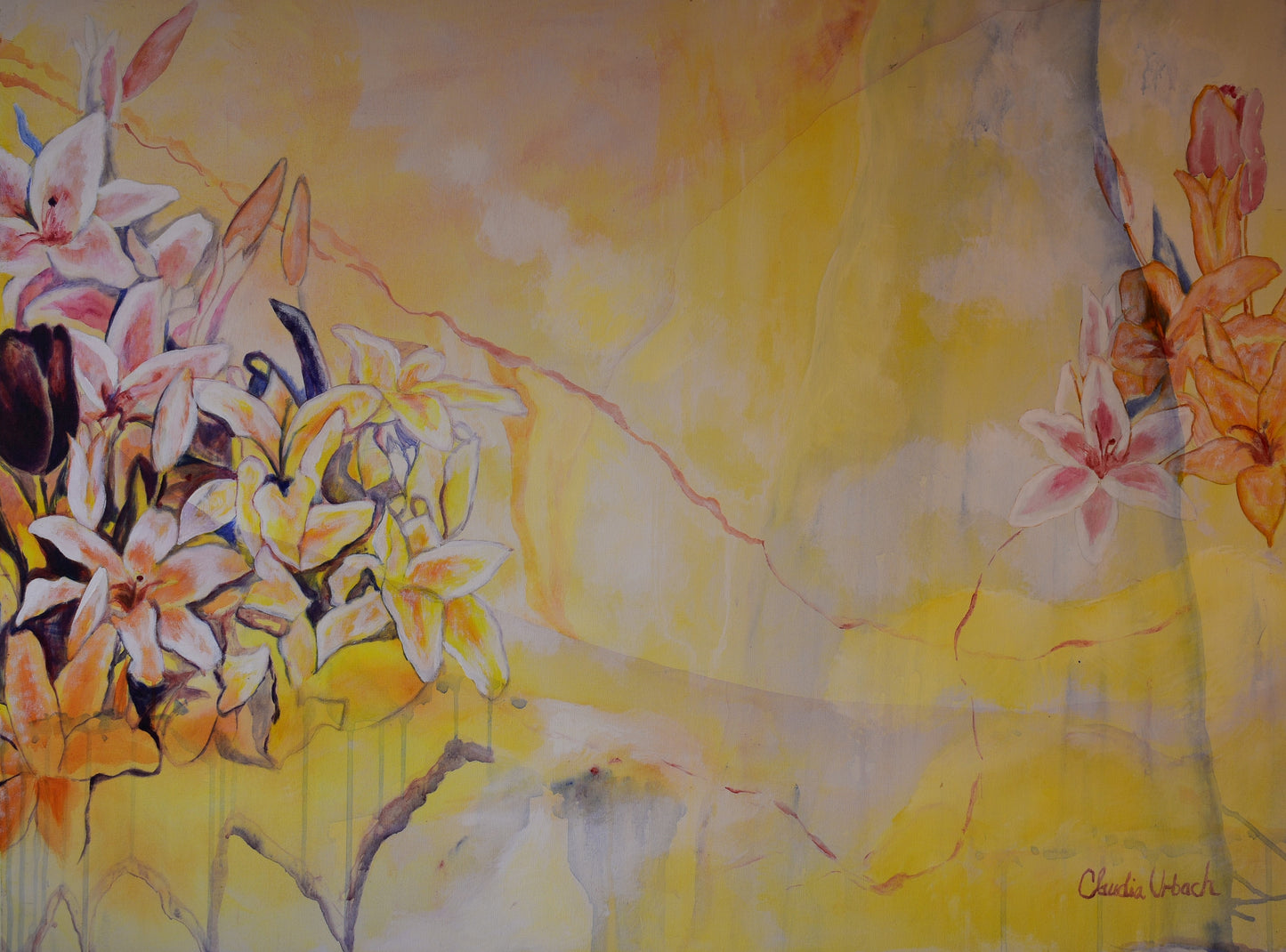 Lilies, Acrylic on Canvas, 36x48 inches