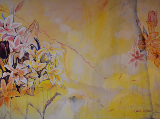 Lilies, Acrylic on Canvas, 36x48 inches