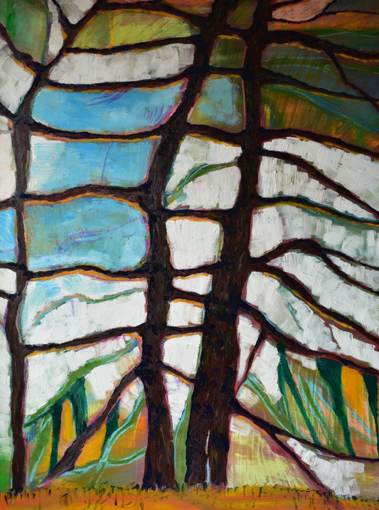 Supreme Court Trees, Oil on Gallery Canvas, 48x36 inches