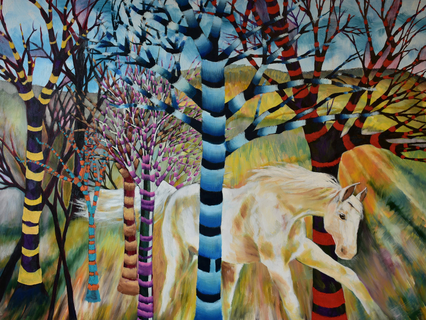 Dr. Seuss Trees, Oil on Gallery Canvas, 36x48 inches
