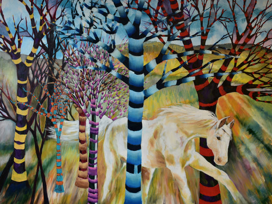 Dr. Seuss Trees, Oil on Gallery Canvas, 36x48 inches