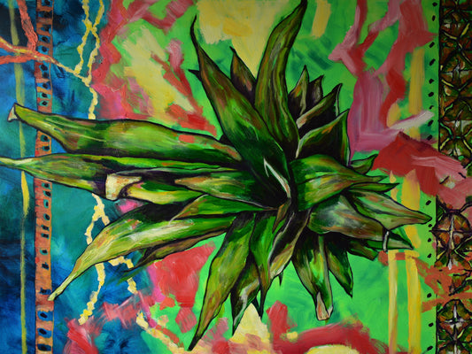 Pineapple Burst, Oil on Gallery Canvas, 36x48 inches, 2020