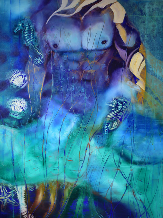 Merman, Oil on Gallery Canvas, 48x36 inches