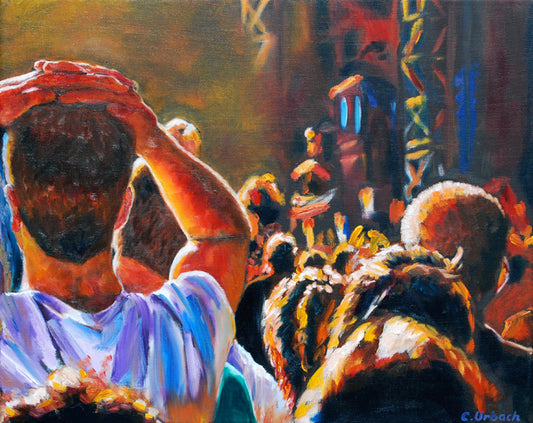 A View from the Audience, Oil on Regular Canvas, 16x20 inches (+ float frame)