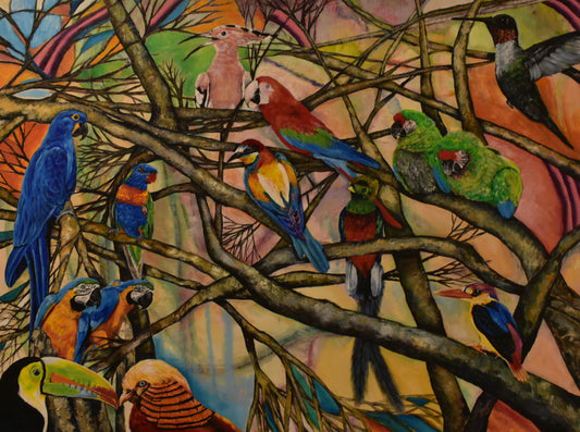 Birds of Paradise, Oil on Gallery Canvas, 36x48 inches