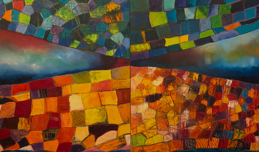 Dragonfly Wings (diptych), Oil on Canvas, 36x30 (x2 canvases) circa 2018