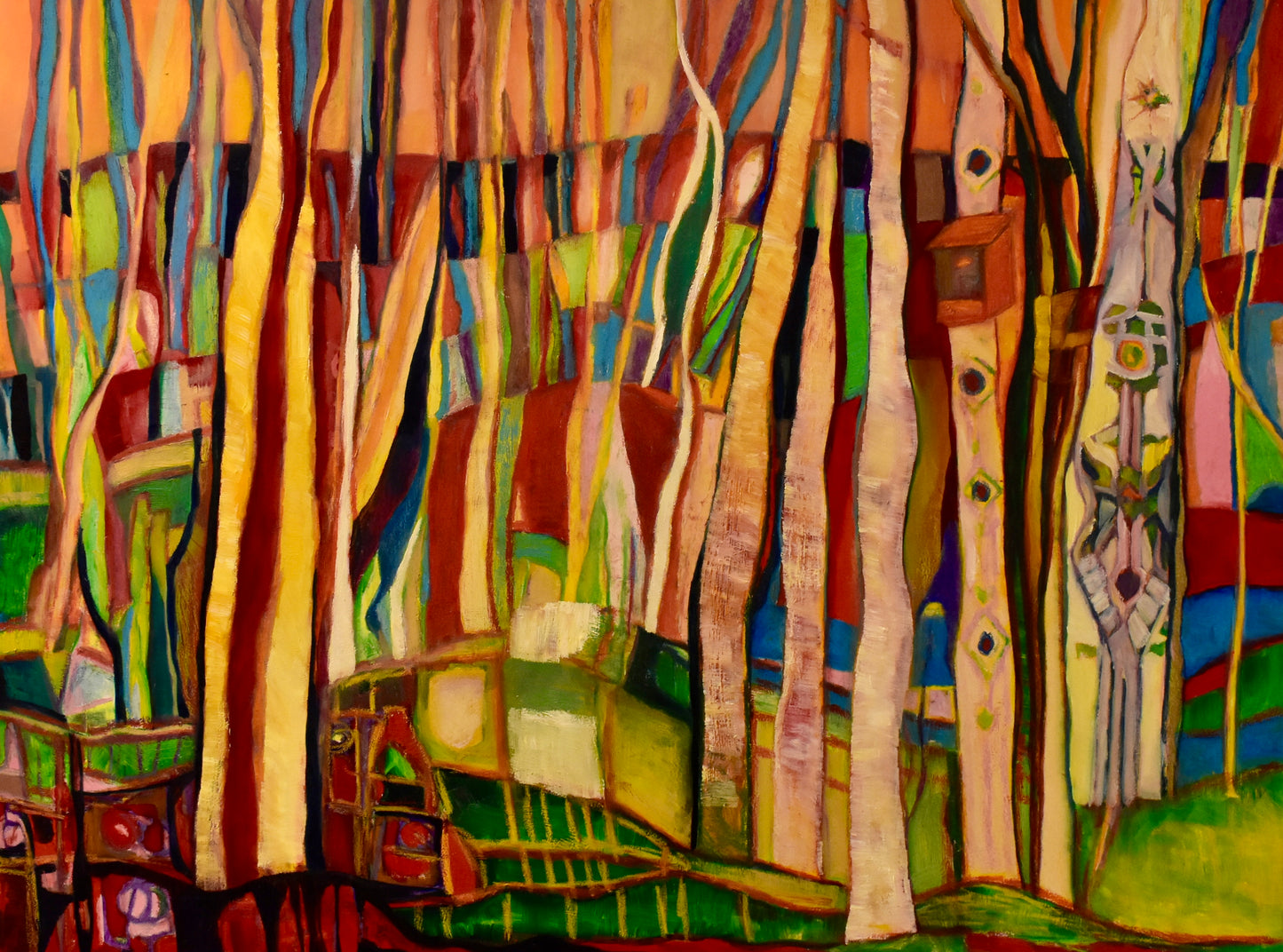 Backyard Trees, Oil on Gallery Canvas, 36x48 inches