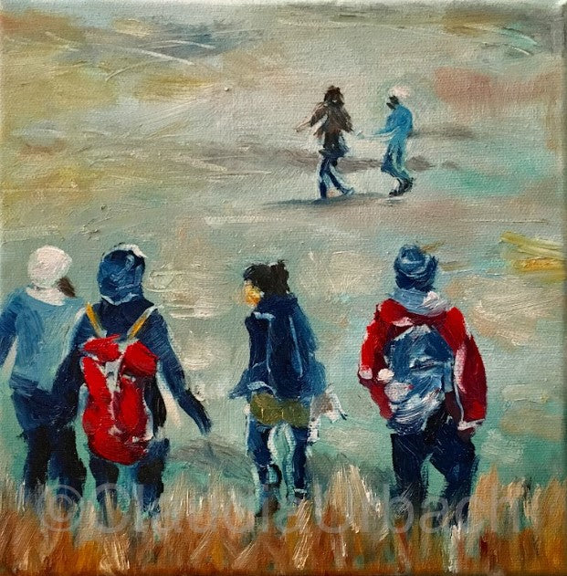 Descending Mont Tremblant 2, Oil on Regular Canvas, 8x8 inches