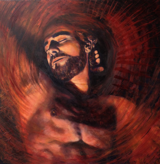 My Aztec Sun, Oil on Gallery Canvas,  40x40  inches