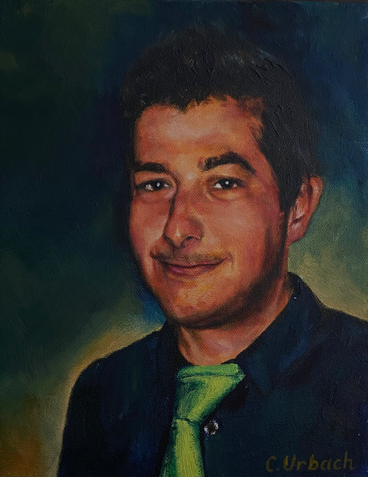 Colin Grant, Sprag Session, 2014, Ottawa Folk Festival, Oil on Gallery Canvas, 10x8 inches