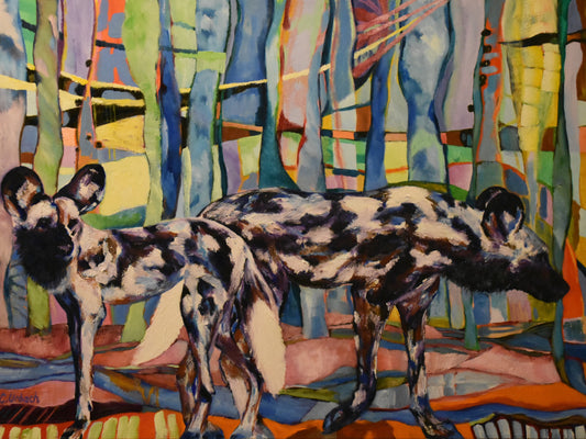 Painted Wolf, Oil on Gallery Canvas, 36x48 inches