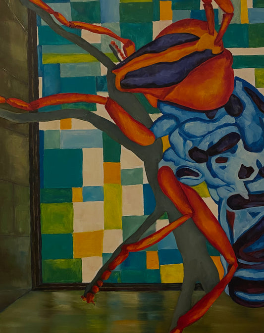 Sphecomyia Vittata (Long-horned Yellowjacket Fly), Oil on Gallery Canvas, 30x36 inches