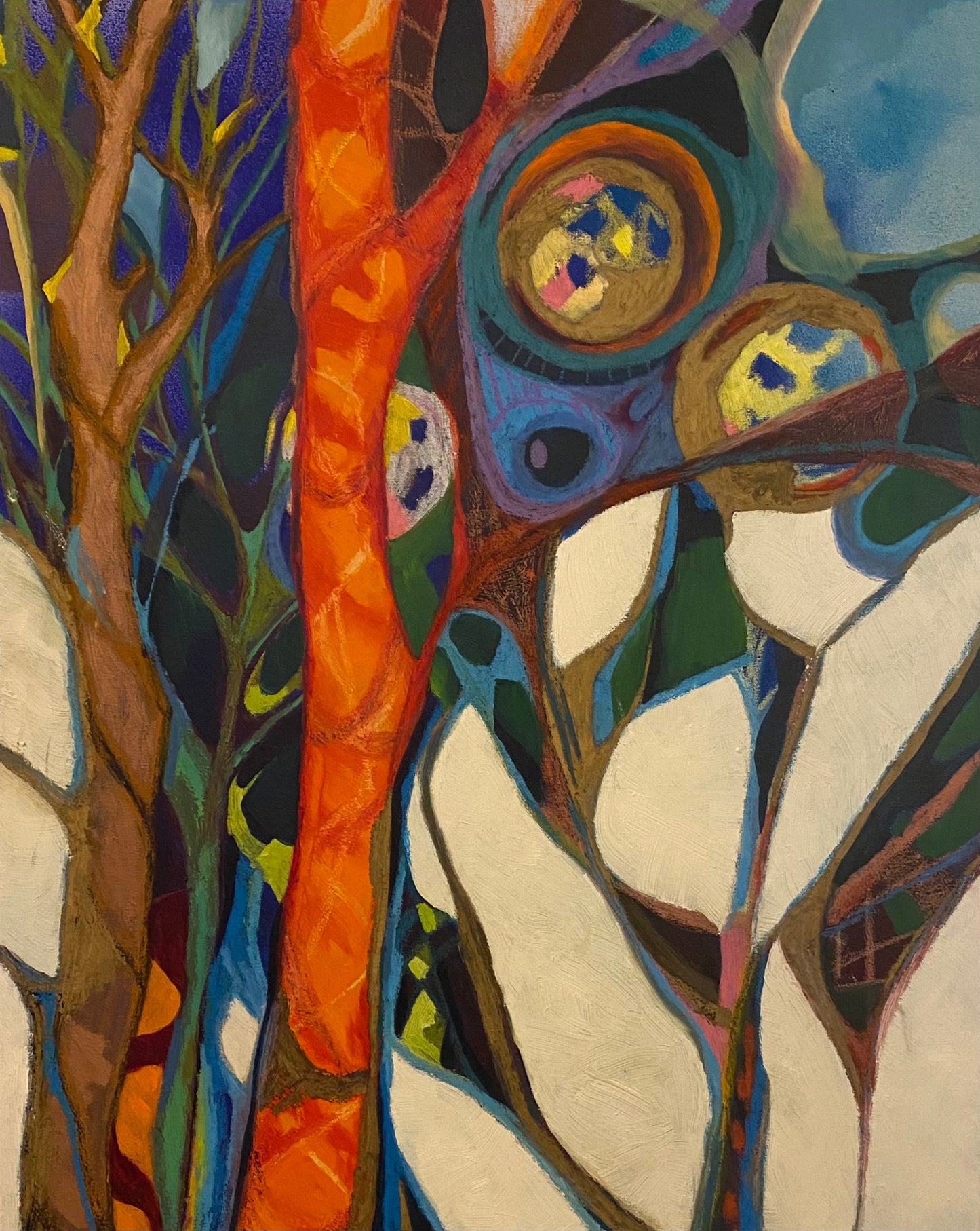By the Ravine, Oil on Canvas, 30x24 inches each: (Vertical Triptych=x3 canvases) Circa 2022